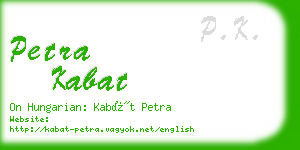 petra kabat business card